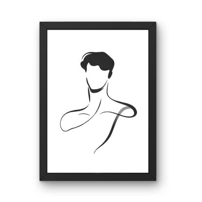 Framed Art Wall Art depicting Masculine Minimalist 30x20 cm which is hanging on the wall