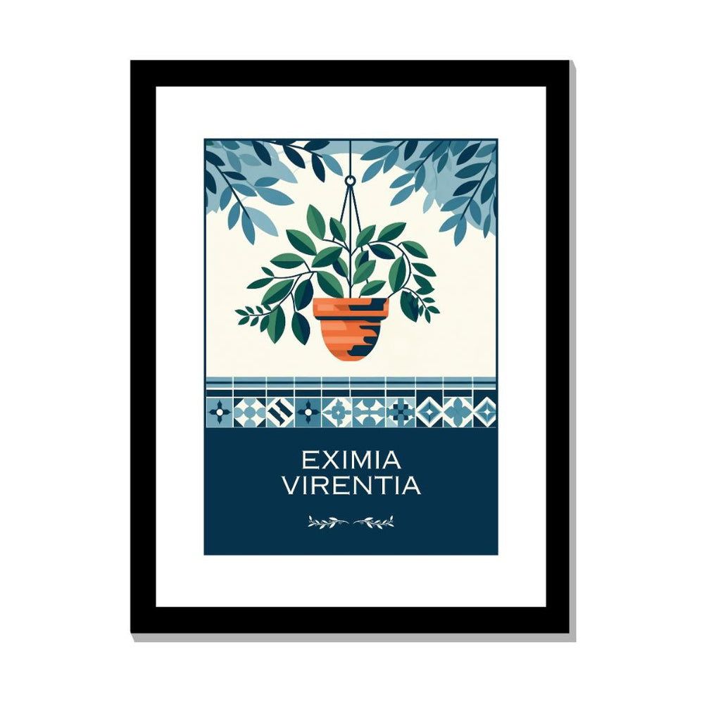 Framed Art Wall Art depicting Eximia Virentia which is hanging on the wall