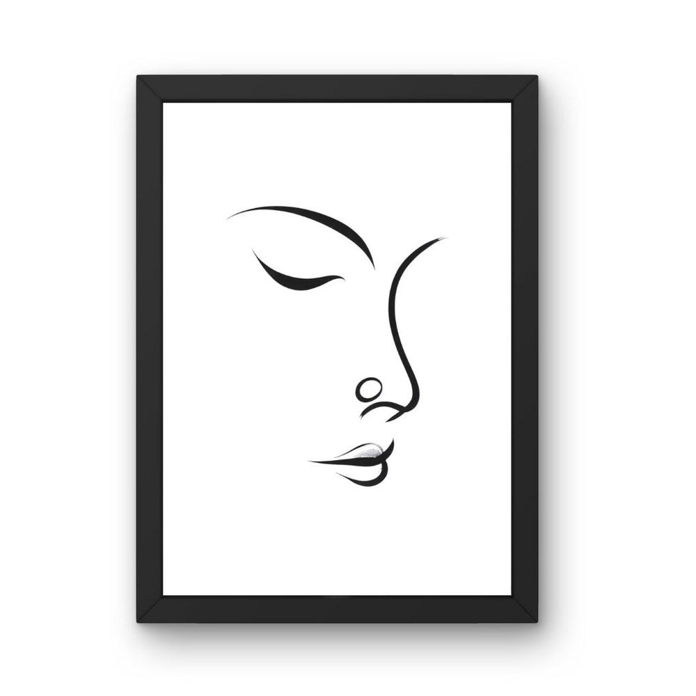 Framed Art Wall Art depicting Face Minimalist 30x20 cm which is hanging on the wall