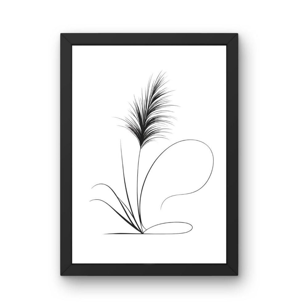 Framed Art Wall Art depicting Grass Minimalist 30x20 cm which is hanging on the wall