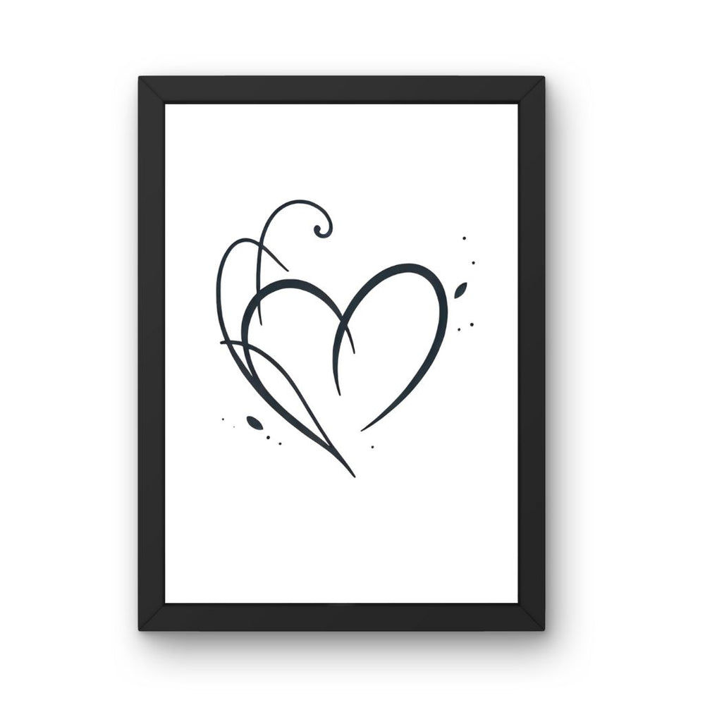 Framed Art Wall Art depicting Heart Minimalist 30x20 cm which is hanging on the wall