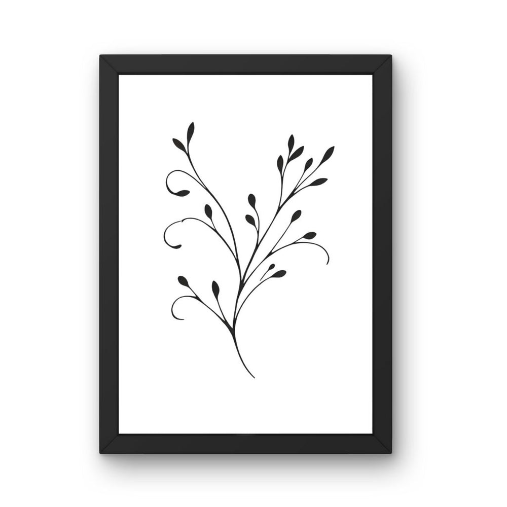 Framed Art Wall Art depicting Twig Minimalist 30x20 cm which is hanging on the wall