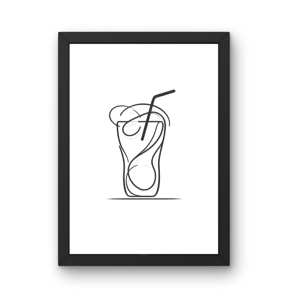 Framed Art Wall Art depicting Soda Minimalist 30x20 cm which is hanging on the wall