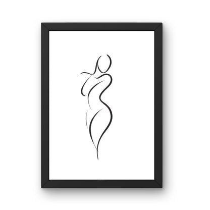 Framed Art Wall Art depicting Female Minimalist 30x20 cm which is hanging on the wall