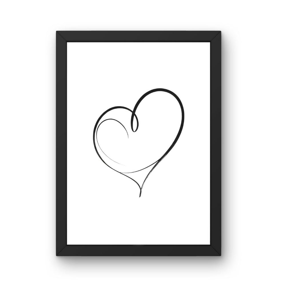 Framed Art Wall Art depicting Heartful Minimalist 30x20 cm which is hanging on the wall