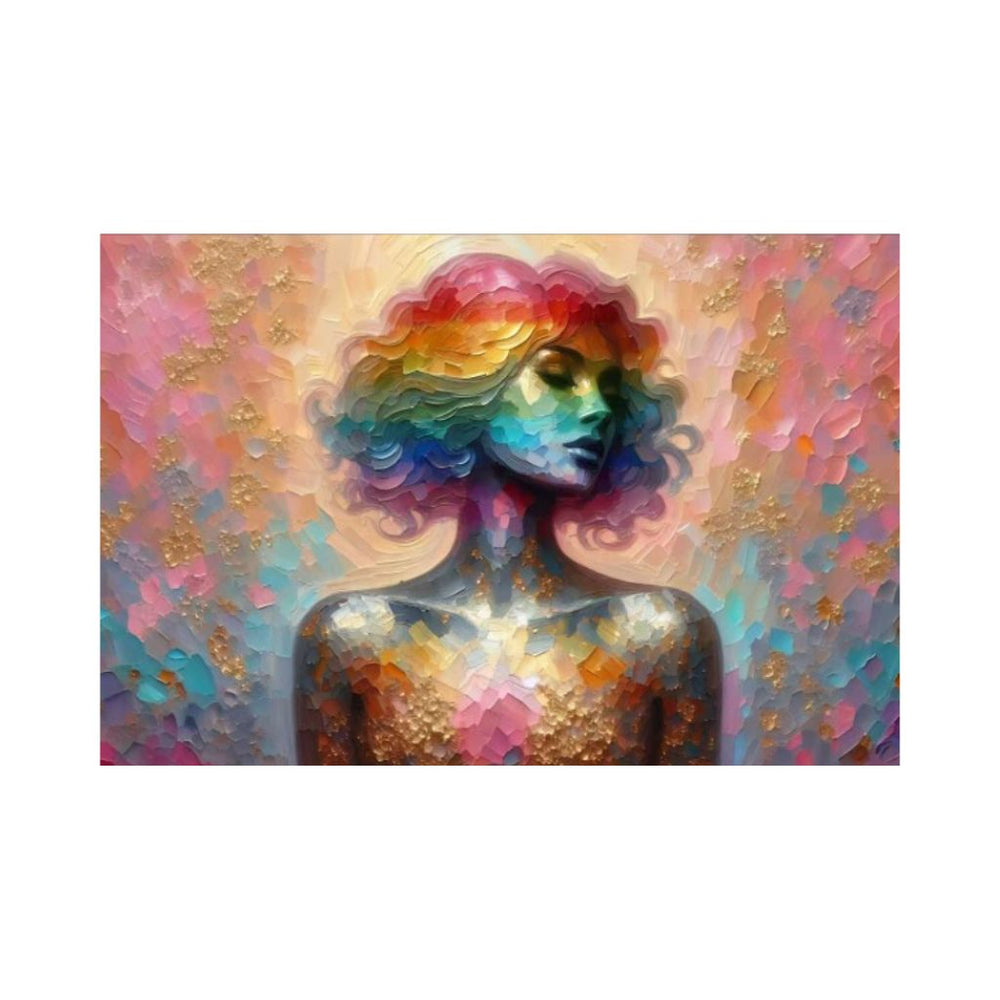 Wood Panel Art Wall Art depicting The Rainbow in Me which is hanging on the wall