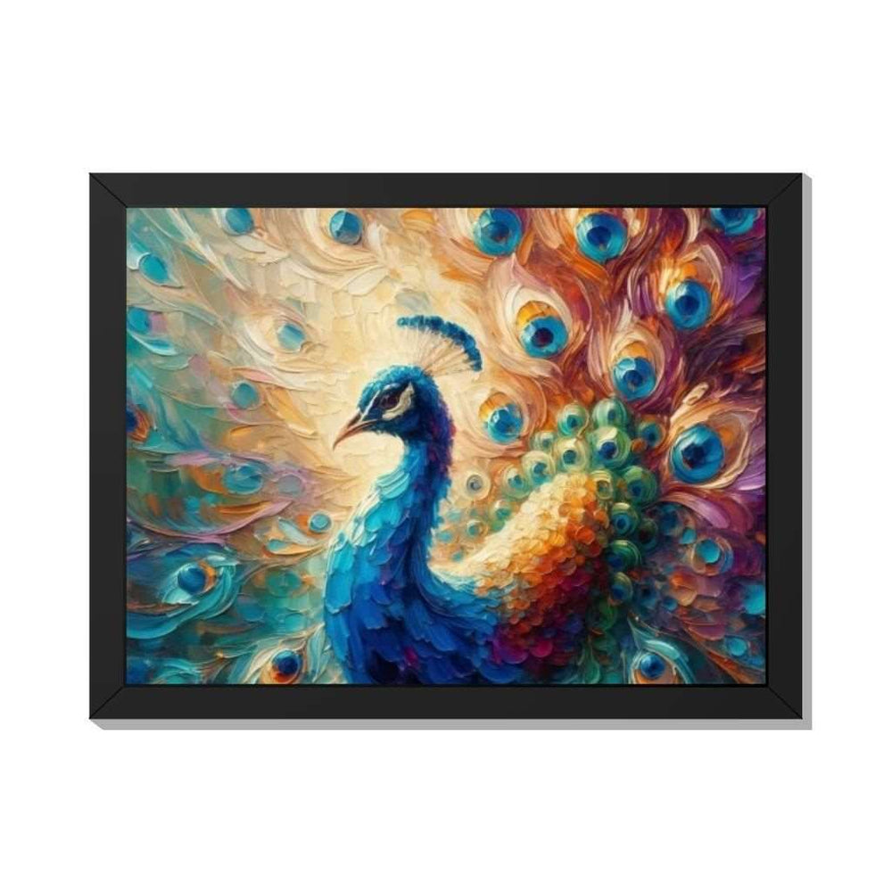 Premium Canvas Selection Wall Art depicting Majesty Peacock which is hanging on the wall