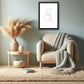 Framed Art Wall Art depicting Mannequin Minimalist which is hanging on the wall