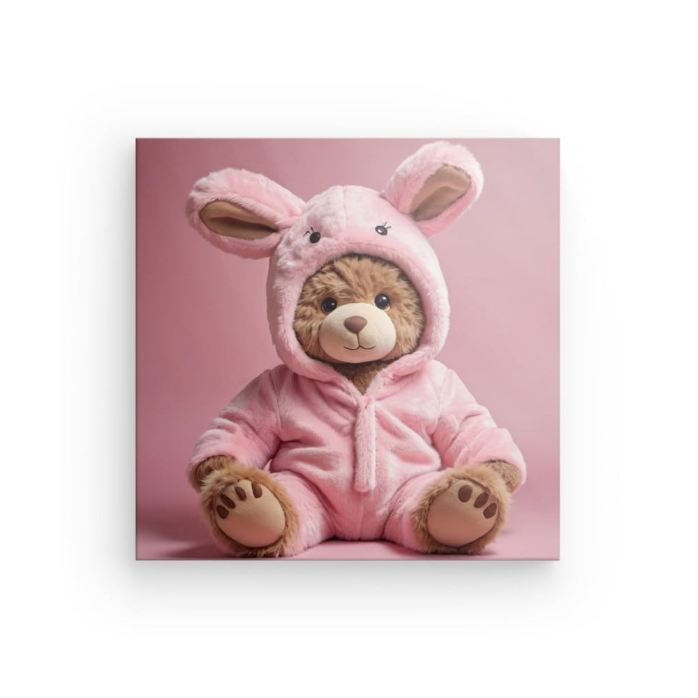 Canvas Wall Art depicting My Favorite Teddy Pink which is hanging on the wall