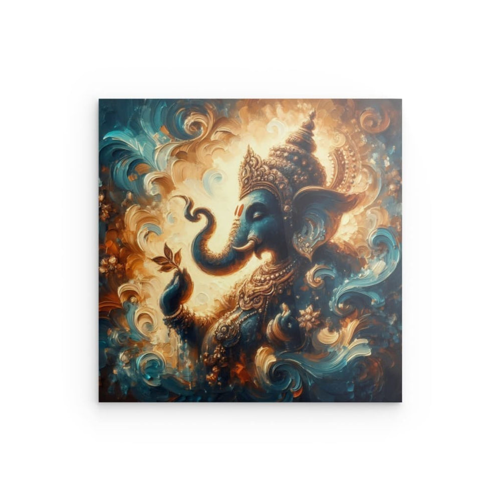 Metal Panel Art Wall Art depicting Ganesha's Leaf which is hanging on the wall