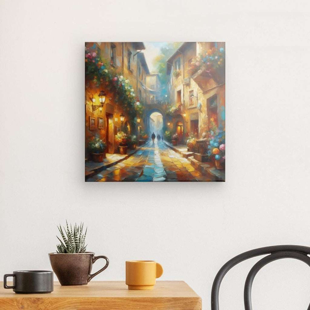 Canvas Wall Art depicting That Carcassonne Vibe 40x40 cm which is hanging on the wall