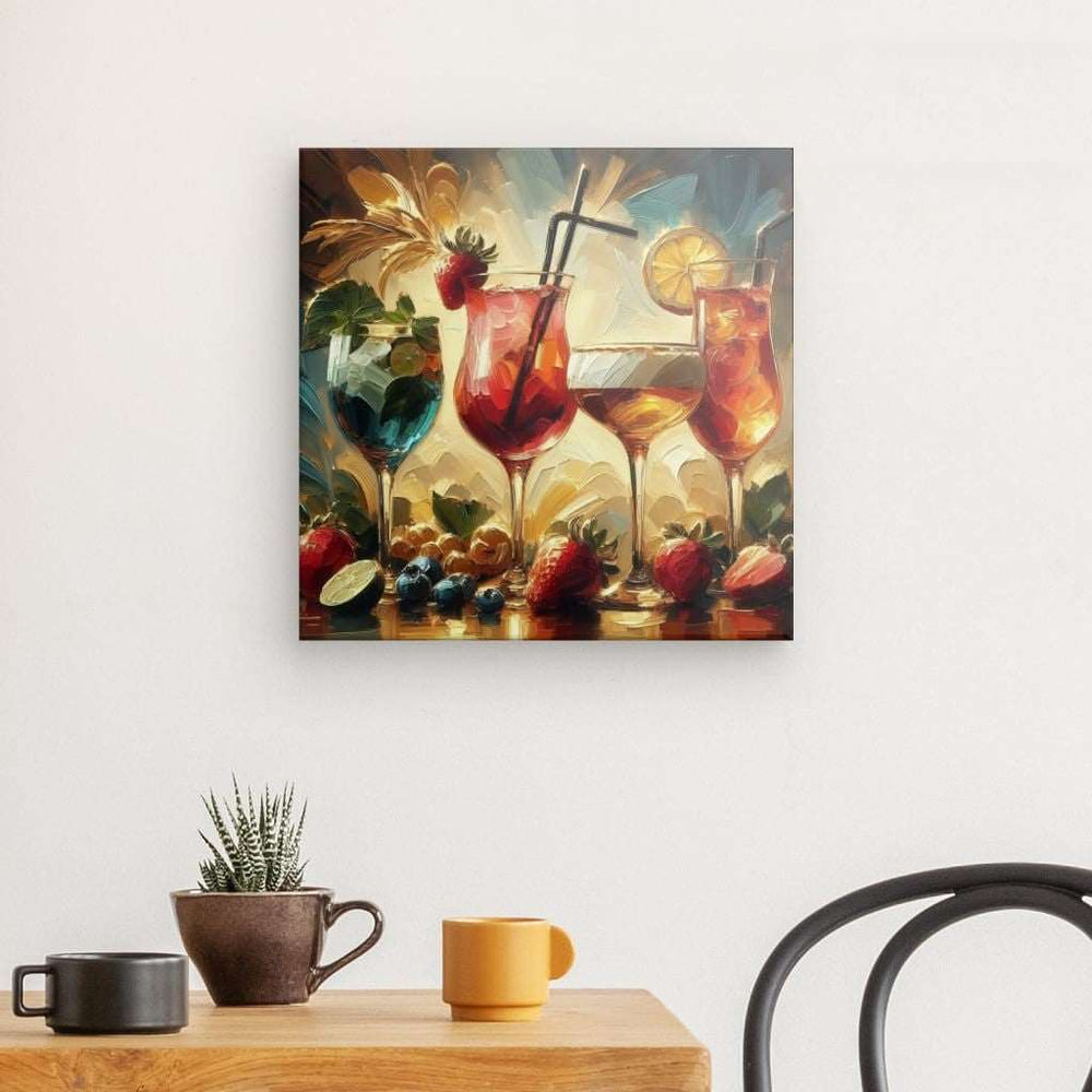 Canvas Wall Art depicting Splendid Cocktails 40x40 cm which is hanging on the wall