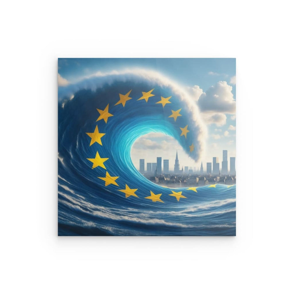 Metal Panel Art Wall Art depicting European Unity which is hanging on the wall