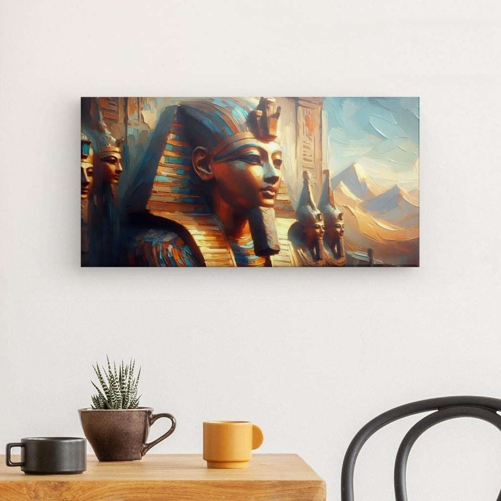 Canvas Wall Art depicting Egyptian Sphinx 60x30 cm which is hanging on the wall