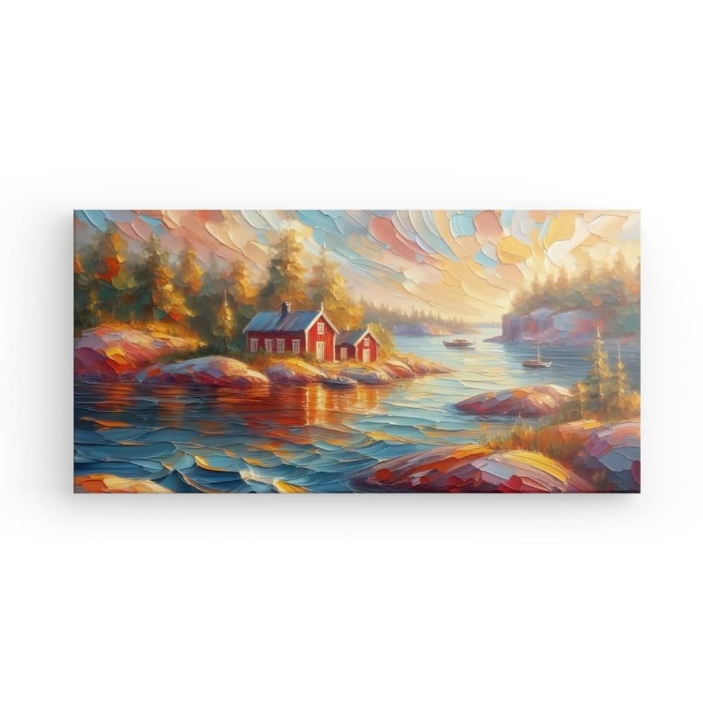 Canvas Wall Art depicting Swedish Archipelago No.5 which is hanging on the wall