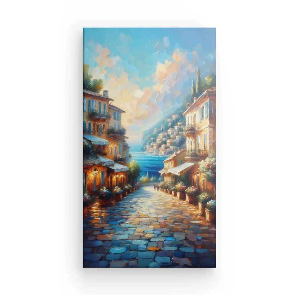 XL Canvas Wall Art depicting Waterfront Promenade which is hanging on the wall