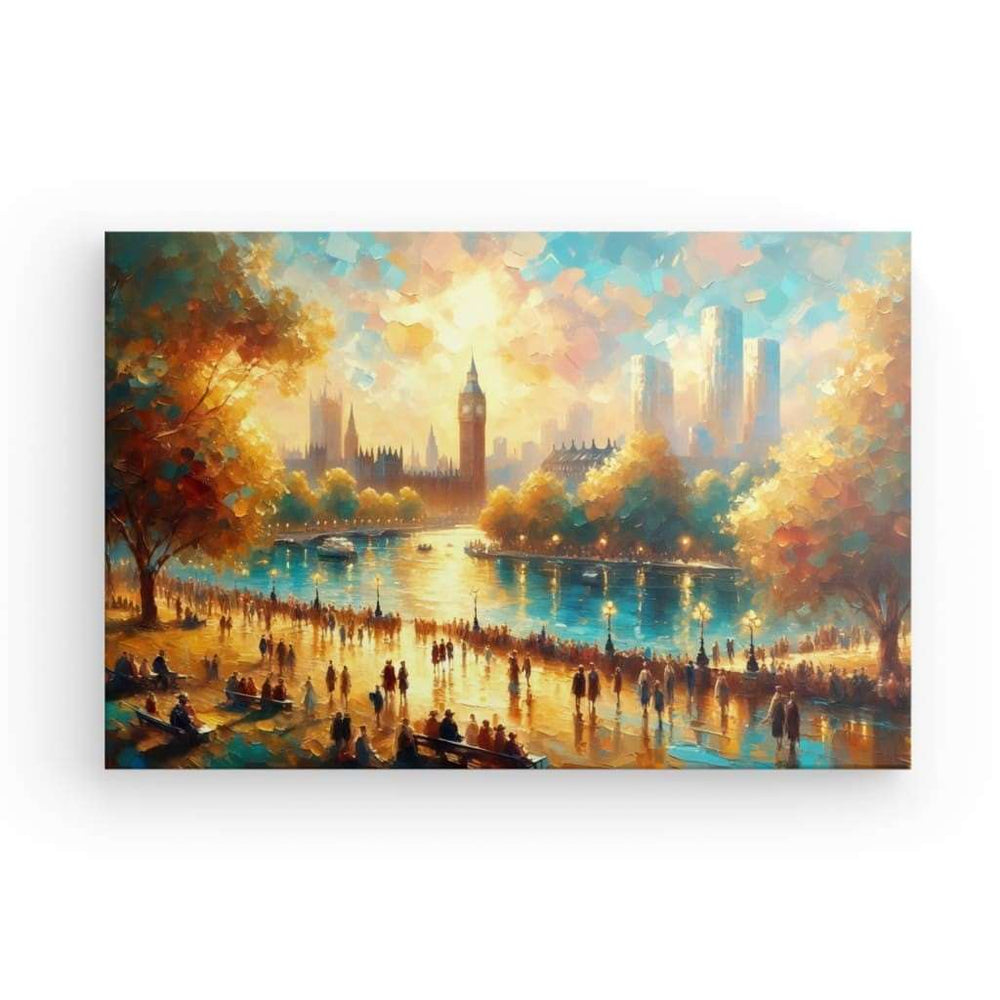 Canvas Wall Art depicting London Thames which is hanging on the wall