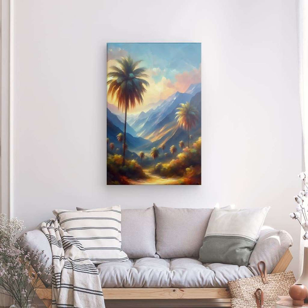 Canvas Wall Art depicting Cocora Valley 120x80 cm which is hanging on the wall