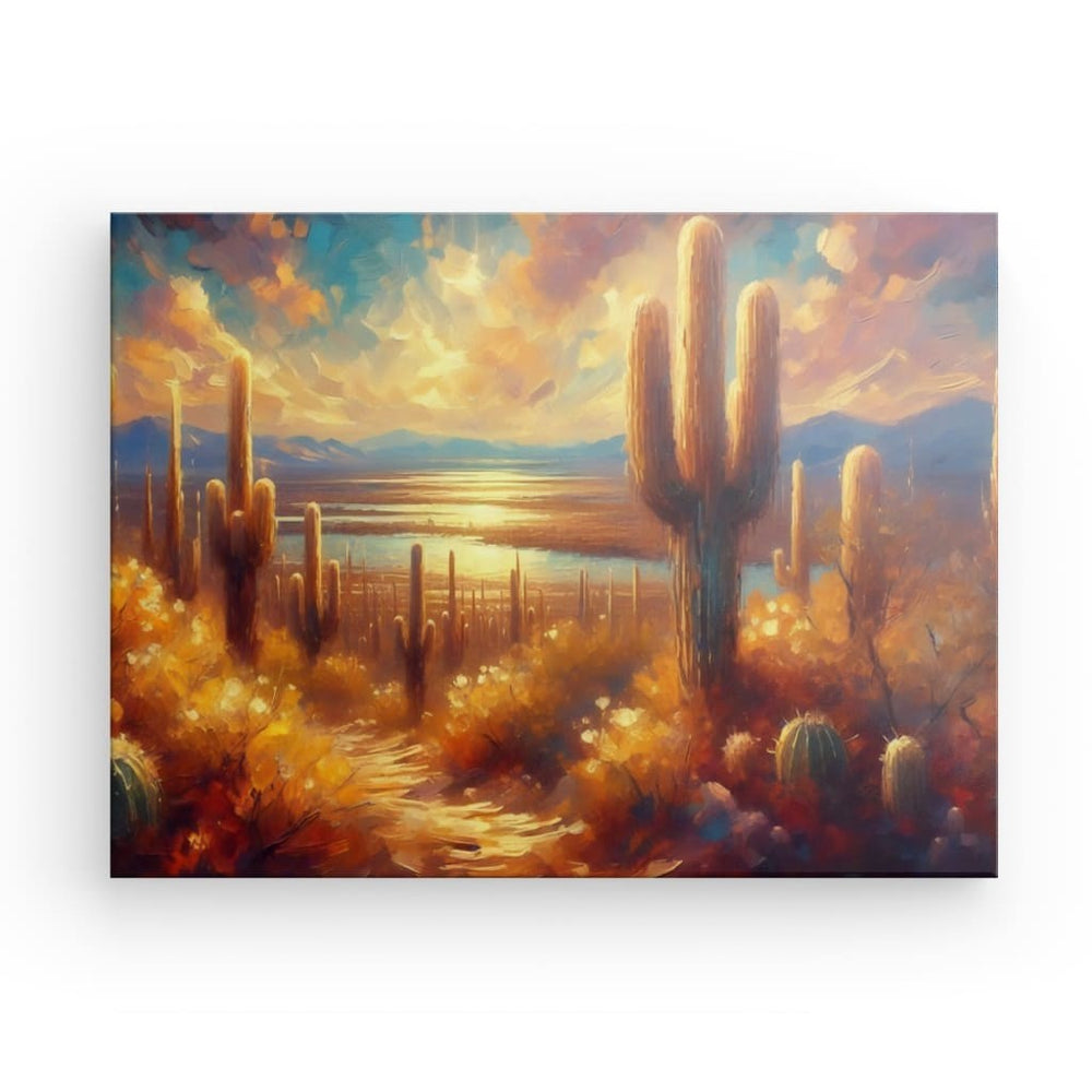 Canvas Wall Art depicting Los Cardones which is hanging on the wall