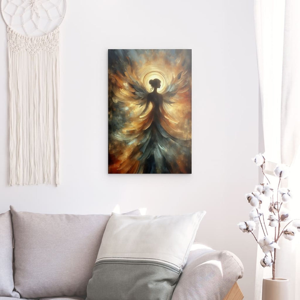 Metal Panel Art Wall Art depicting Angel Fashion 90 x 60 cm which is hanging on the wall