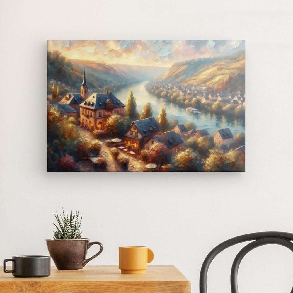 Canvas Wall Art depicting Mosel Valley 60x40 cm which is hanging on the wall