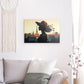 Acrylic Glass Wall Art depicting Parisian Lady 90 x 60 cm which is hanging on the wall