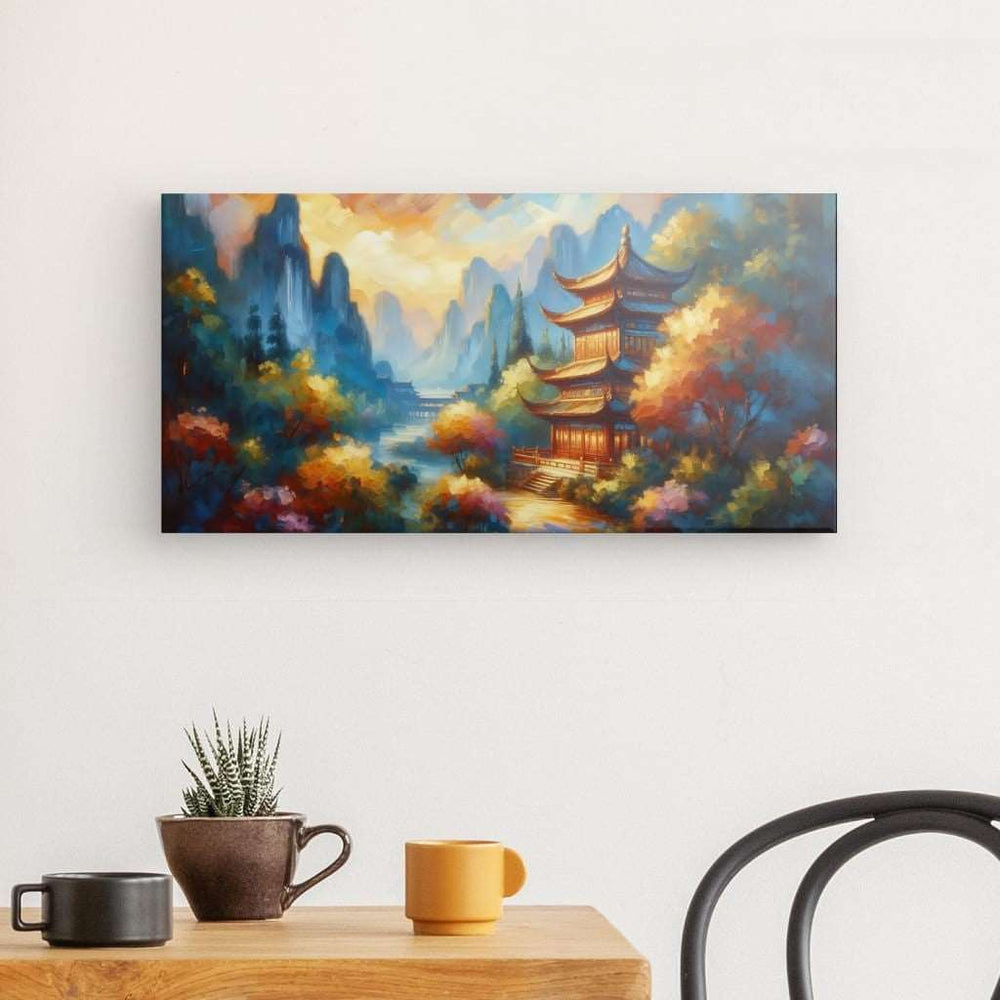 Canvas Wall Art depicting Secret Temple 60x30 cm which is hanging on the wall