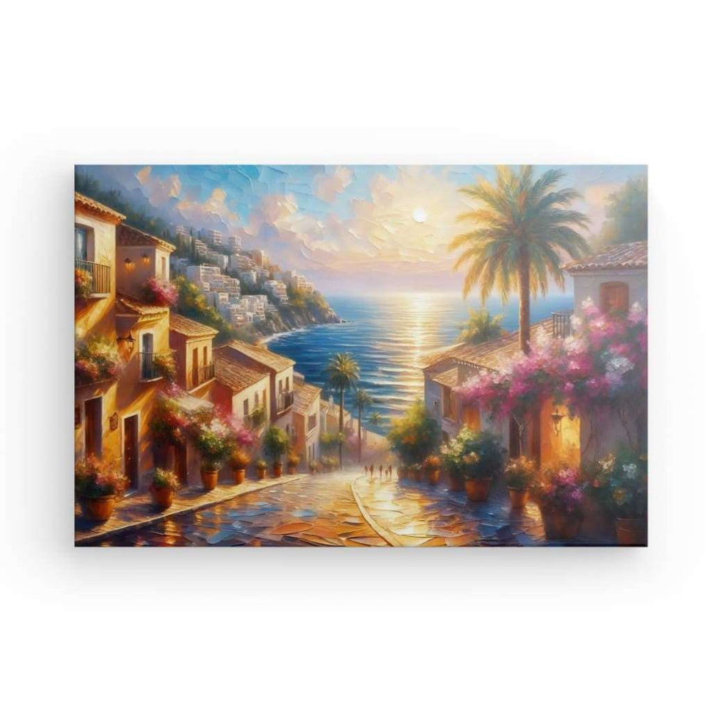 Canvas Wall Art depicting Costa del Sol No.4 which is hanging on the wall