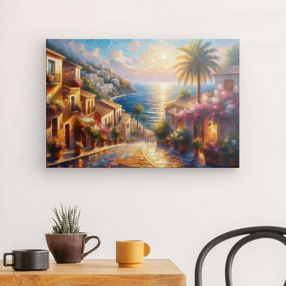 Canvas Wall Art depicting Costa del Sol No.4 60x40 cm which is hanging on the wall