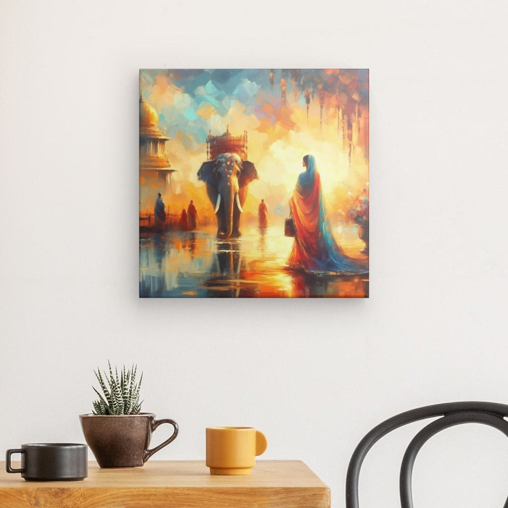 Canvas Wall Art depicting Majestic Elephant 40x40 cm which is hanging on the wall