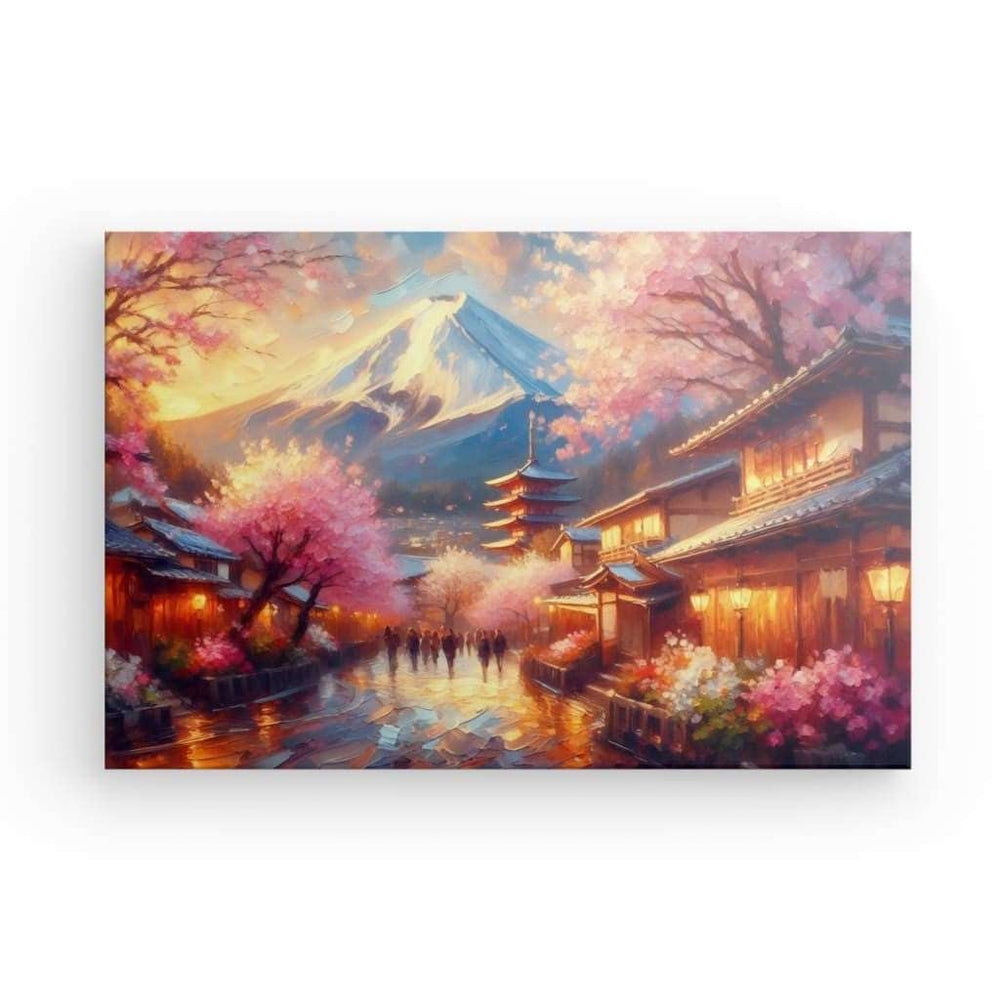 Canvas Wall Art depicting Fuji-san which is hanging on the wall