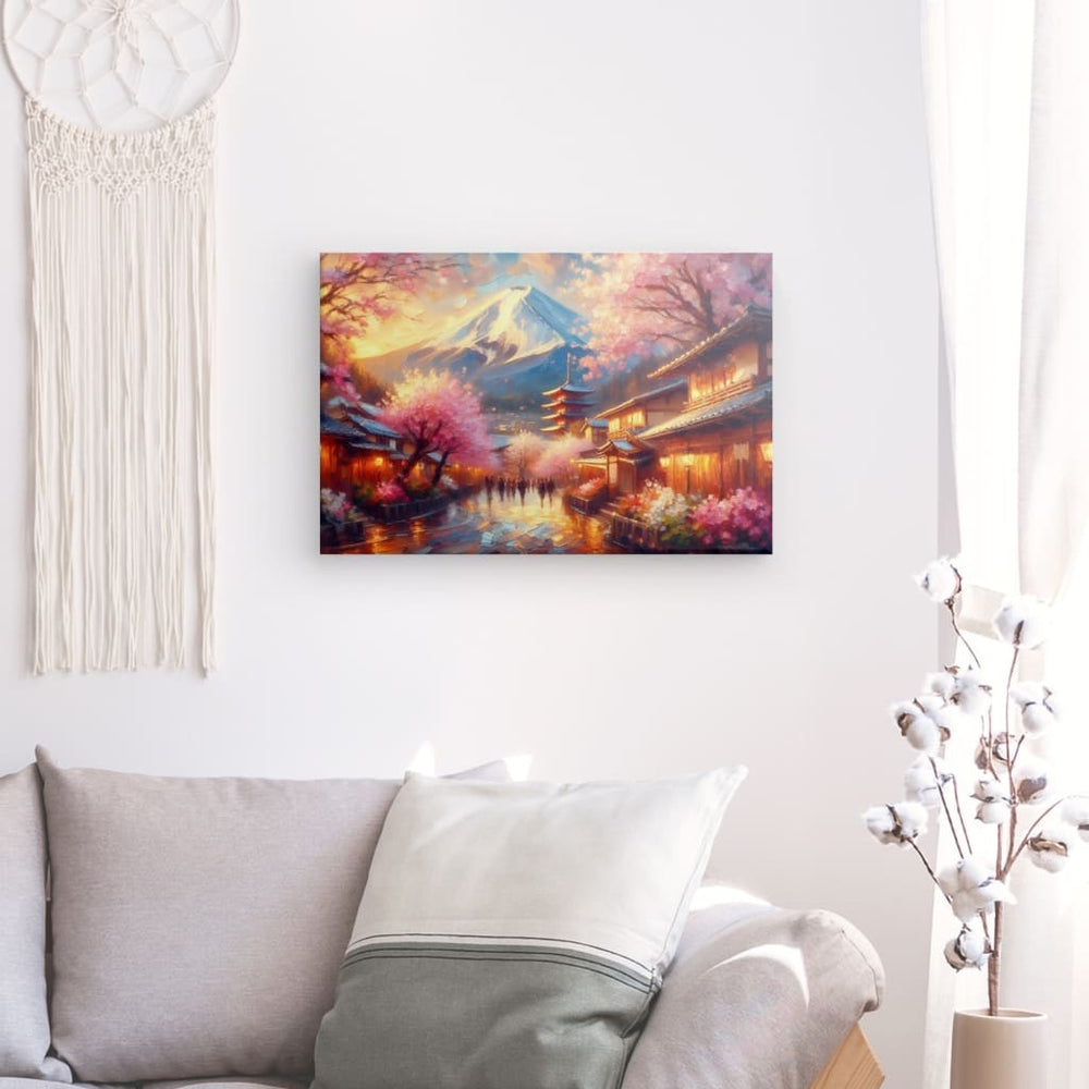 Canvas Wall Art depicting Fuji-san 90x60 cm which is hanging on the wall