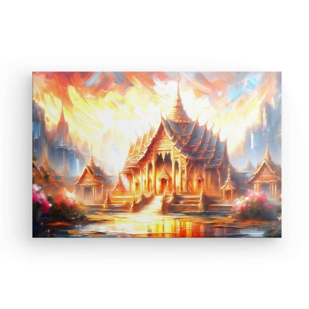 Canvas Wall Art depicting Golden Holy Temple which is hanging on the wall