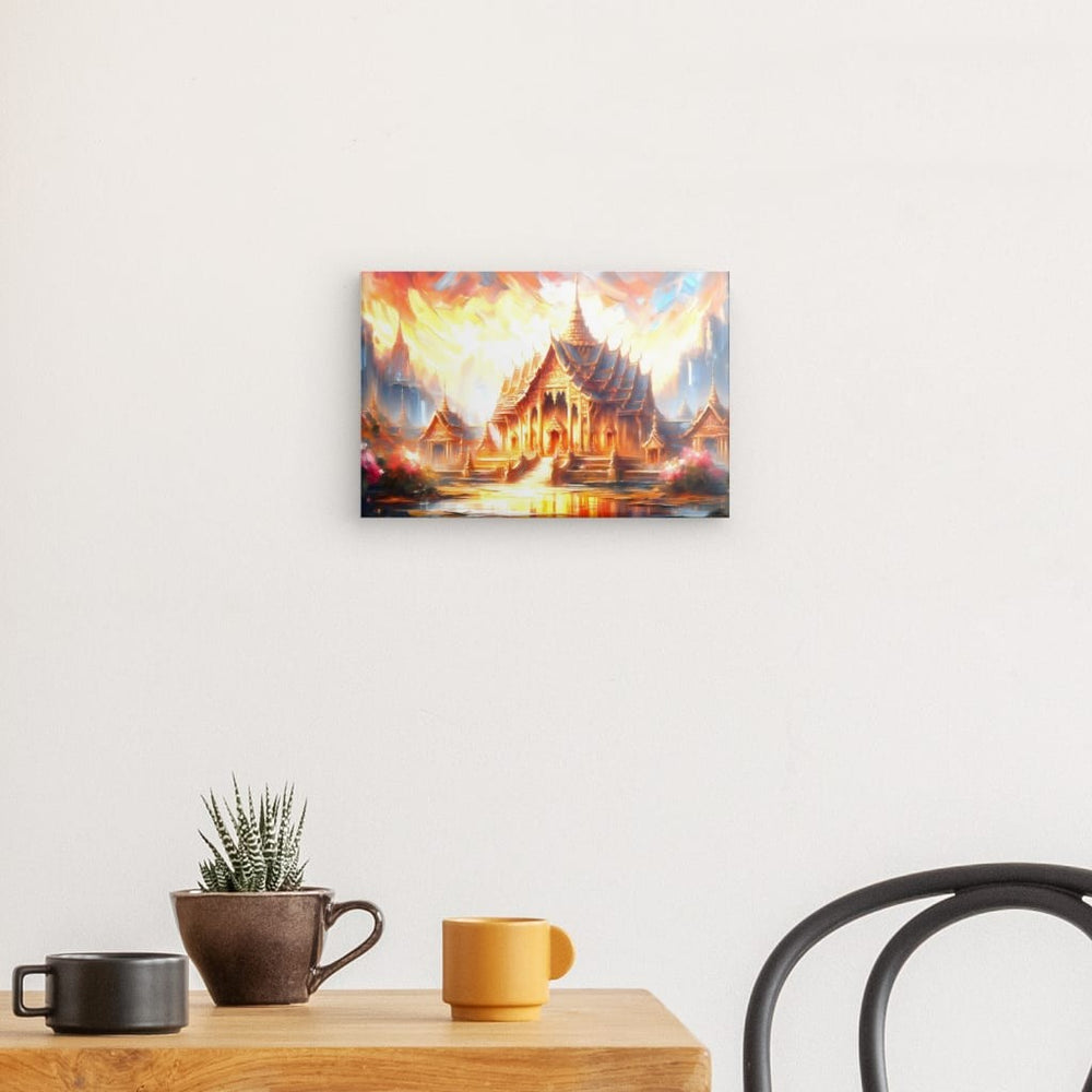 Canvas Wall Art depicting Golden Holy Temple 30x20 cm which is hanging on the wall