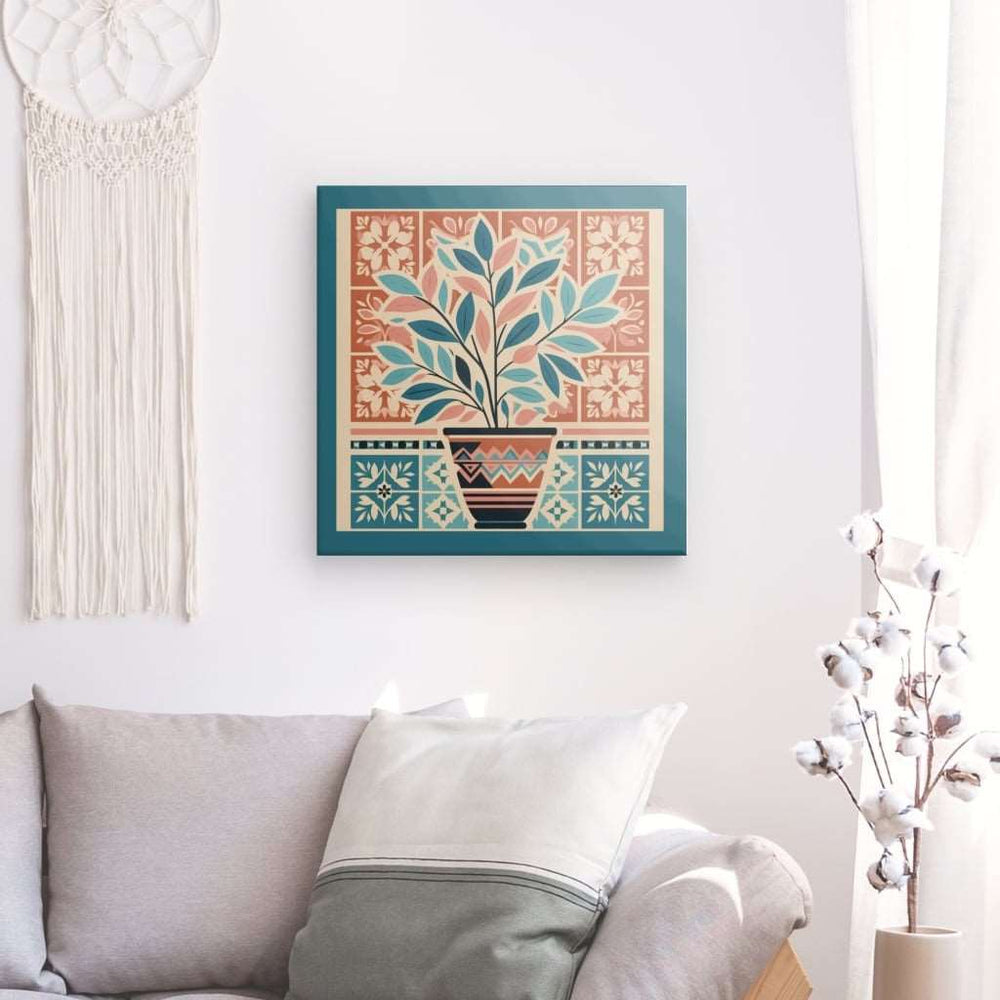 Canvas Wall Art depicting Pot-Purri 80x80 cm which is hanging on the wall