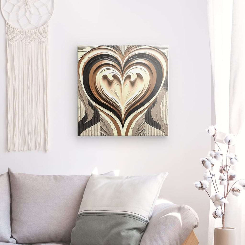 Canvas Wall Art depicting Melting Heart 80x80 cm which is hanging on the wall