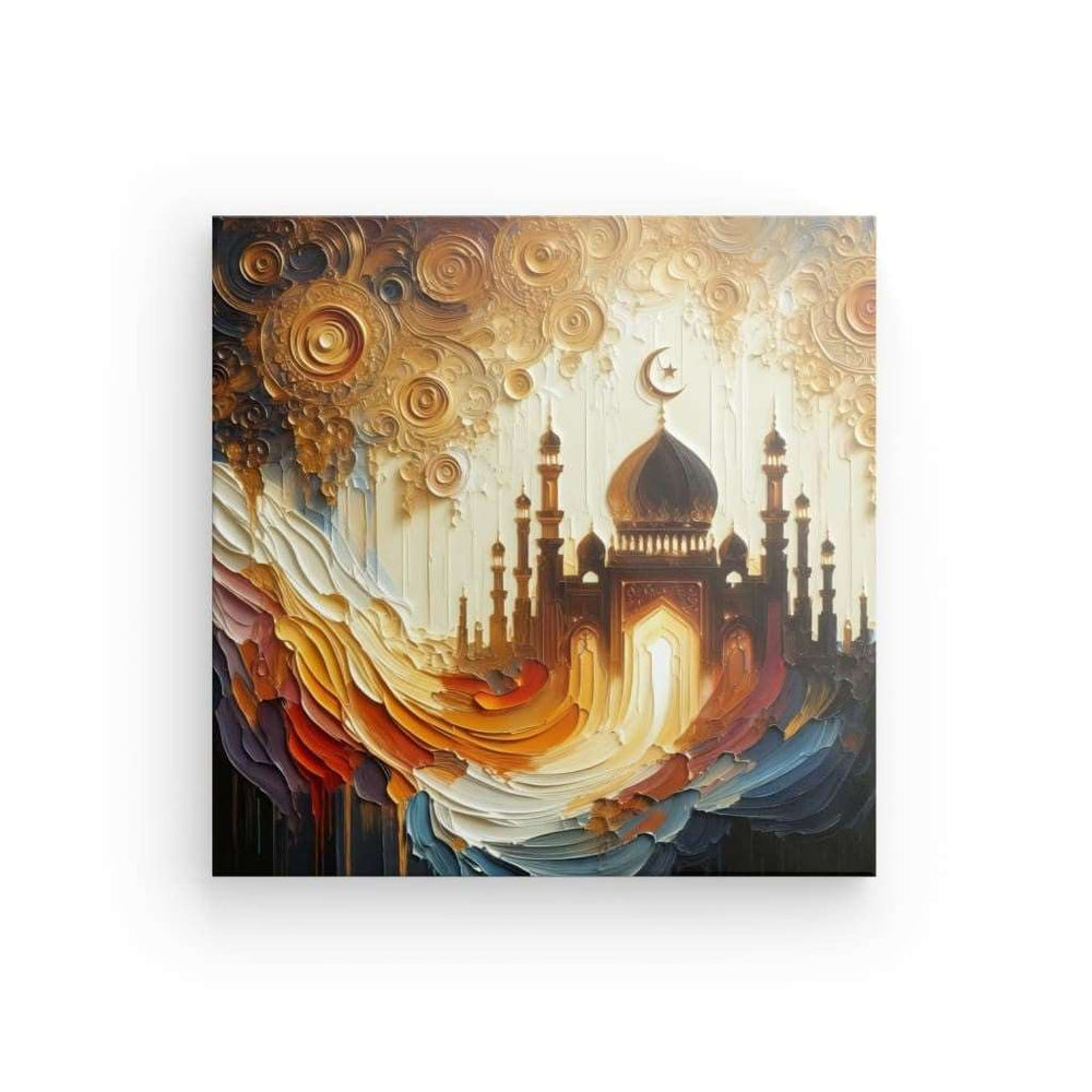 Canvas Wall Art depicting Sacred Mosque which is hanging on the wall