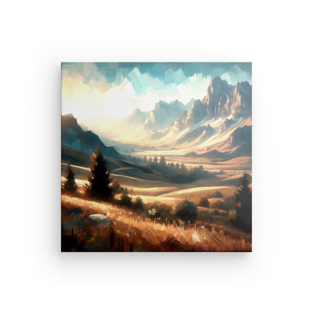 Canvas Wall Art depicting Yellowstone National Park which is hanging on the wall