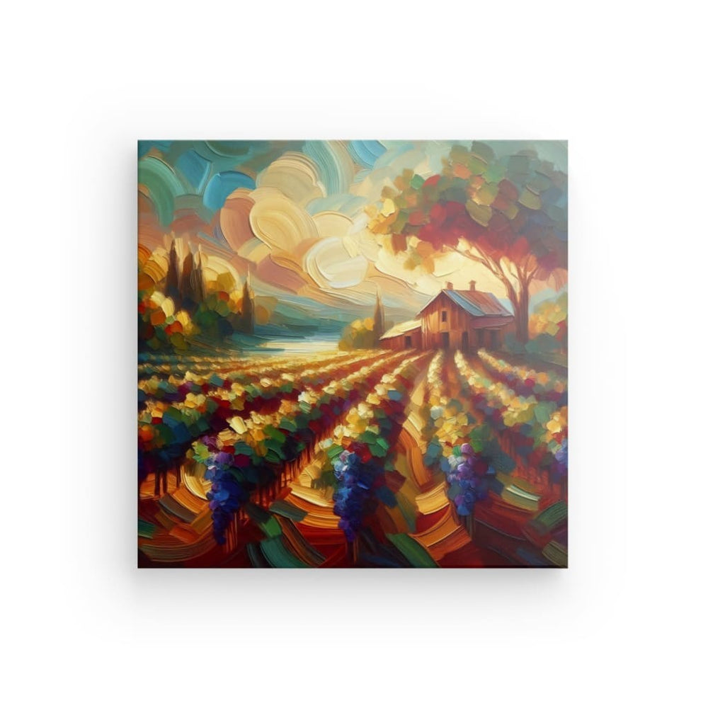 Canvas Wall Art depicting Vineyard Rustique which is hanging on the wall