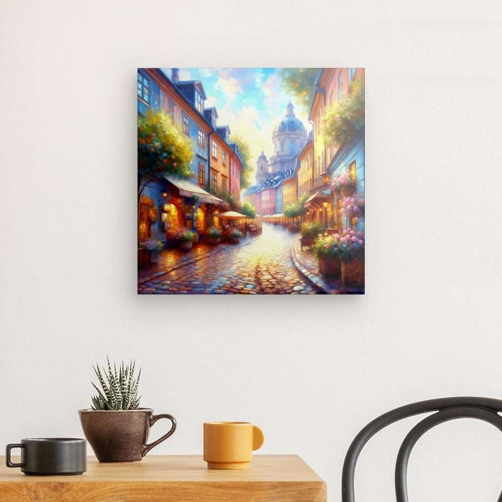 Canvas Wall Art depicting Bella Strada 40x40 cm which is hanging on the wall