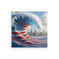 Metal Panel Art Wall Art depicting American Unity which is hanging on the wall