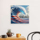 Metal Panel Art Wall Art depicting American Unity 40 x 40 cm which is hanging on the wall