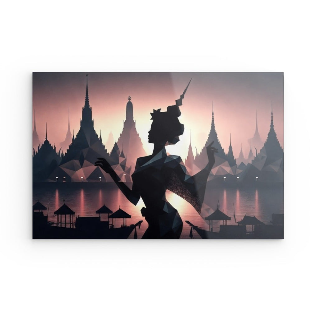 Acrylic Glass Wall Art depicting Memories of Thailand which is hanging on the wall