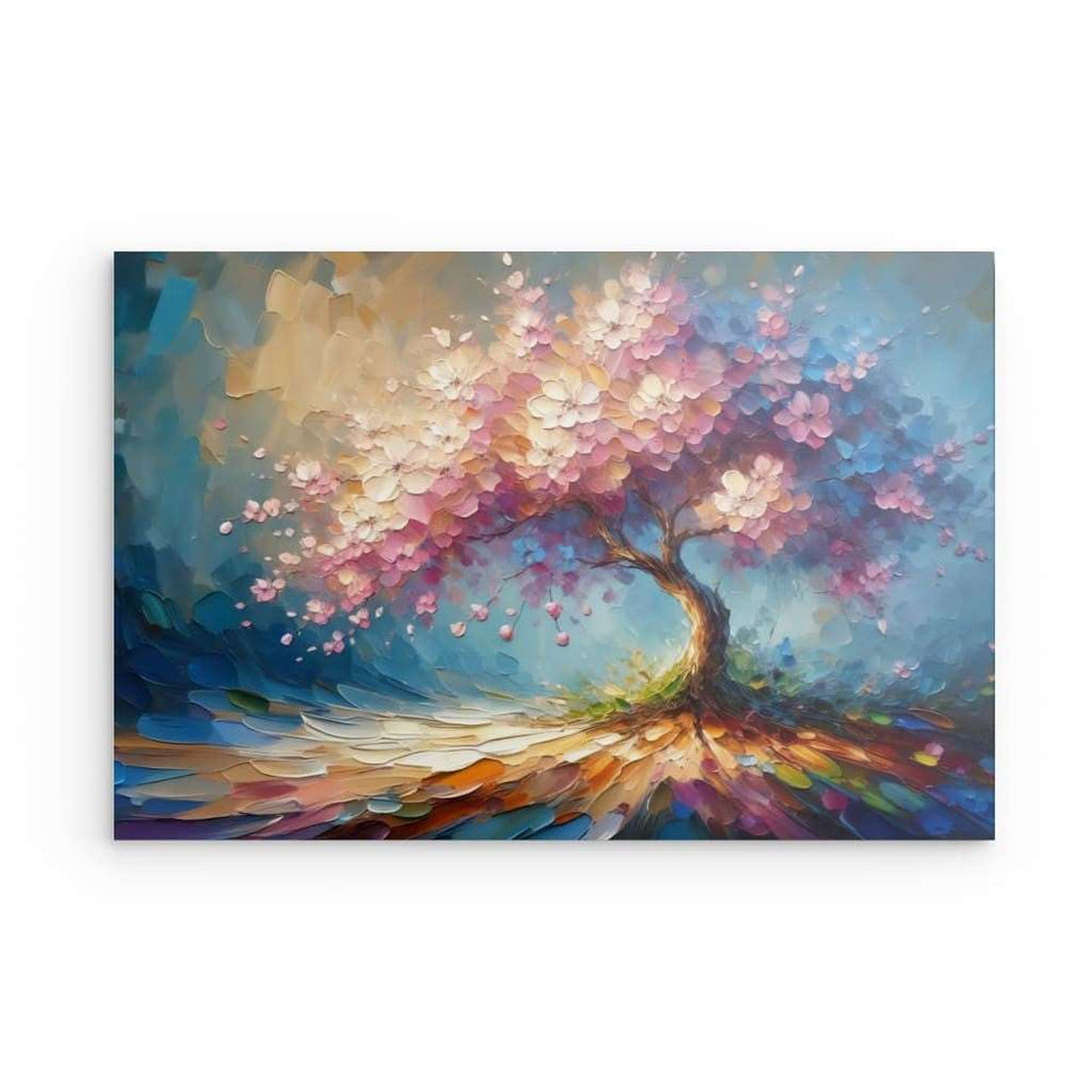 Metal Panel Art Wall Art depicting Sakura Magic which is hanging on the wall