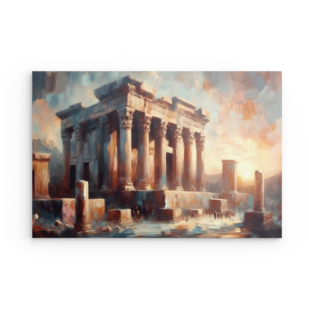 Metal Panel Art Wall Art depicting Persepolis which is hanging on the wall