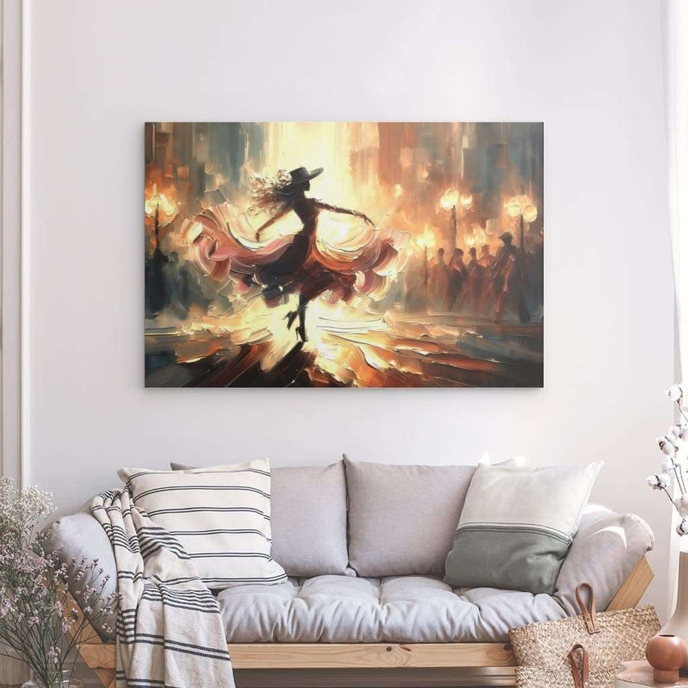 Metal Panel Art Wall Art depicting Joyful Skipping 150 x 100 cm which is hanging on the wall