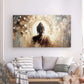 XL Canvas Wall Art depicting Buddha Enlightens 180x100 cm which is hanging on the wall