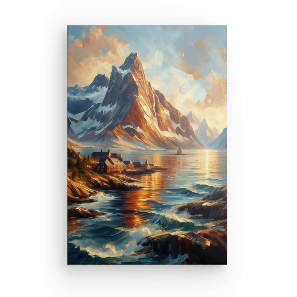 Canvas Wall Art depicting Magnificent Lofoten which is hanging on the wall