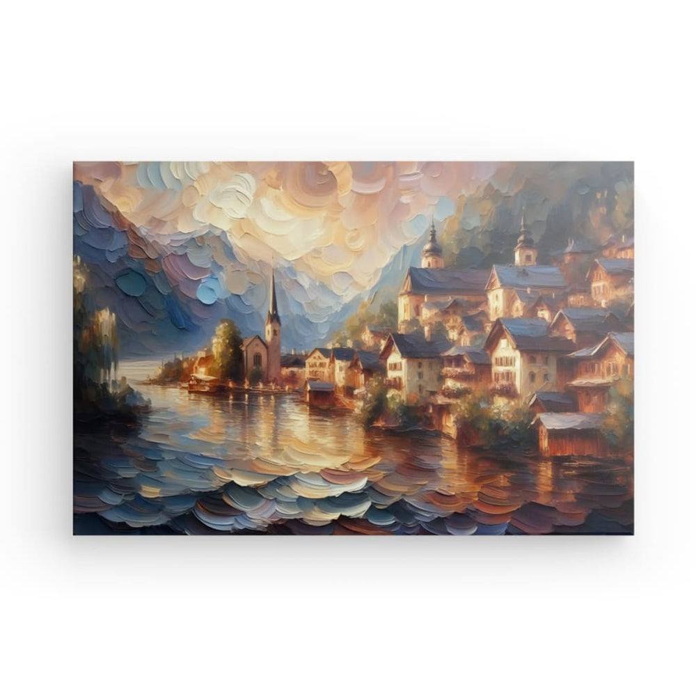 Canvas Wall Art depicting River Crest which is hanging on the wall