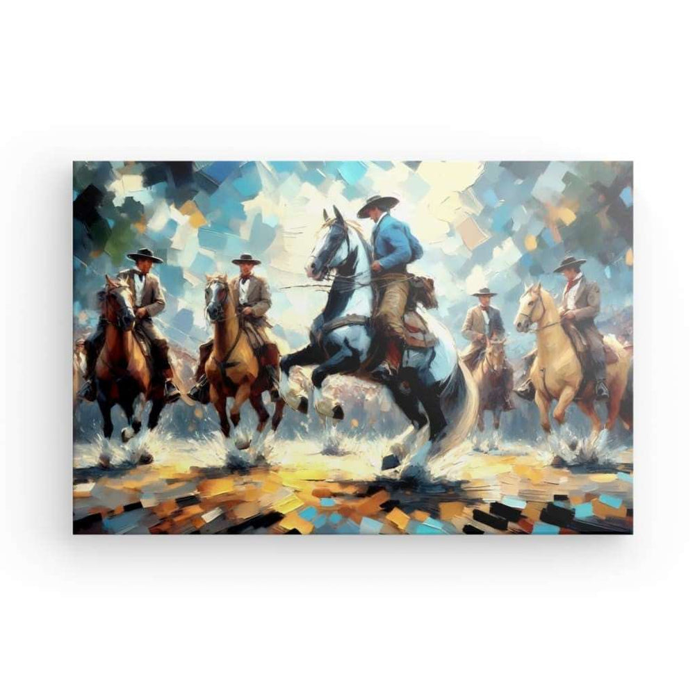 Canvas Wall Art depicting Gaucho Fiesta which is hanging on the wall